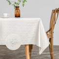 Beige 100% Polyester Waterproof Wrinkle Resistant Tablecloth